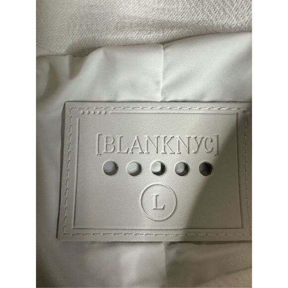 BlankNYC Women's So Icy Cream Asymmetrical Moto Jacket White Large NWT 🛑 - Picture 10 of 10